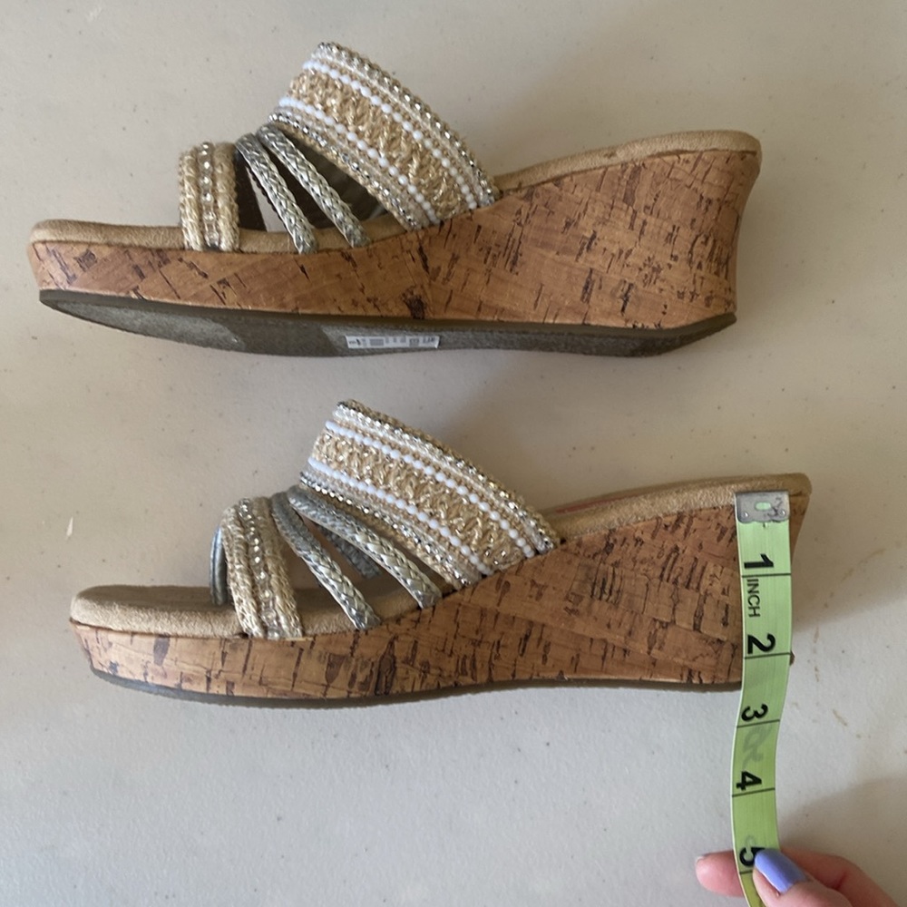 EOL Pop Memory Foam Natural Slide Sandals - Picture 6 of 9